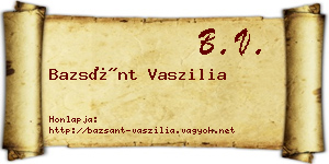 Bazsánt Vaszilia névjegykártya